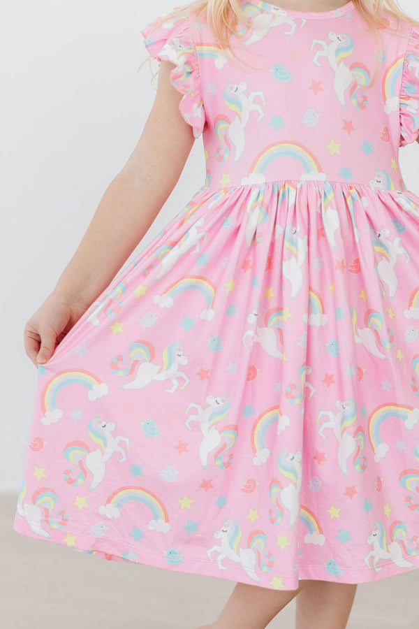 my-little-unicorn-flutter-sleeve-twirl-dress Mila &  Rose - Sophia's Style-My Little Unicorn Flutter Sleeve Twirl Dress-6-12M--1